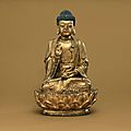 A gilt-bronze figure of Buddha, Longqing period, dated by inscription to <b>1571</b>