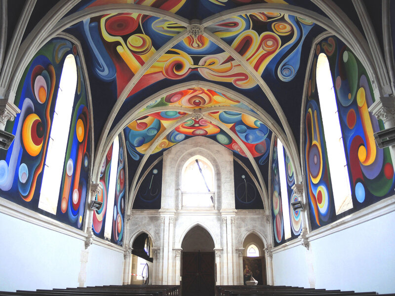 Le Menoux, église Notre-Dame, peintures, voûte et entrée (36)