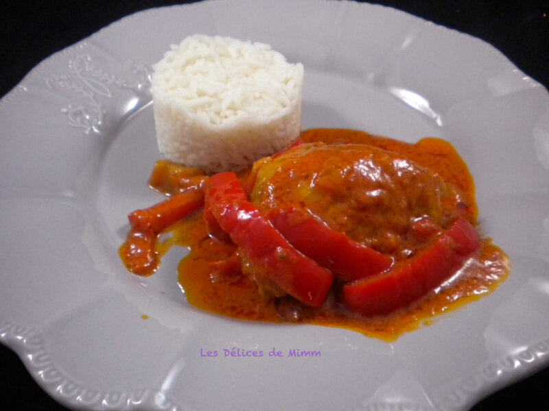 Poulet aux poivrons, tomates et mascarpone