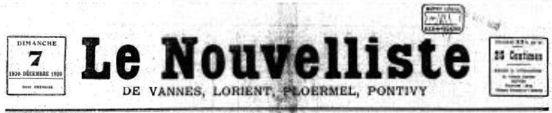 Presse Le nouvelliste de Vannes 1930_1