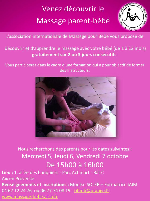 Massage parent bébé gratuit 2022