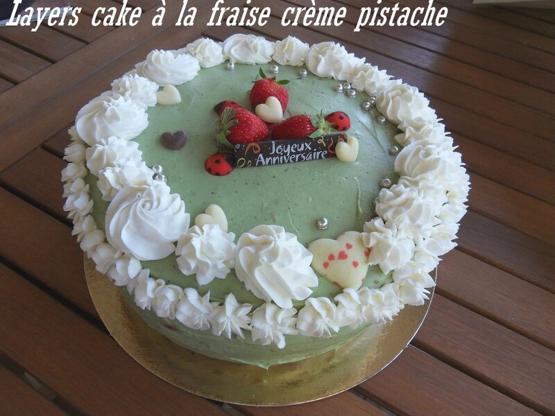 Layers cake fraise pistache