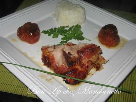 Cuisse de dindonneau miellé aux tomates confites 012
