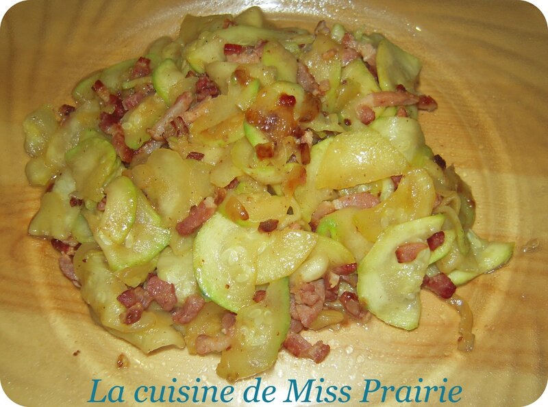 Courgettes aux petits lardons