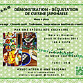 DÉMONSTRATION - DÉGUSTATION DE <b>CUISINE</b> <b>JAPONAISE</b> Vol 1 / Jeudi 11 Octobre 2018