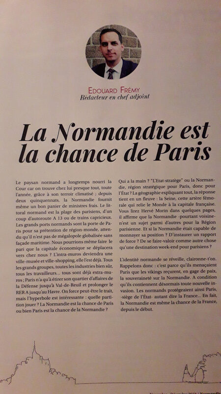 Edouard FREMY: La Normandie est la chance de Paris…