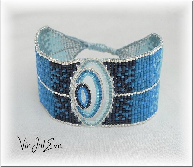 bracelet loom dégradé bleu