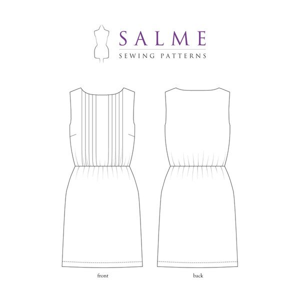 Salme Patterns - Sleeveless Pleat Front Dress