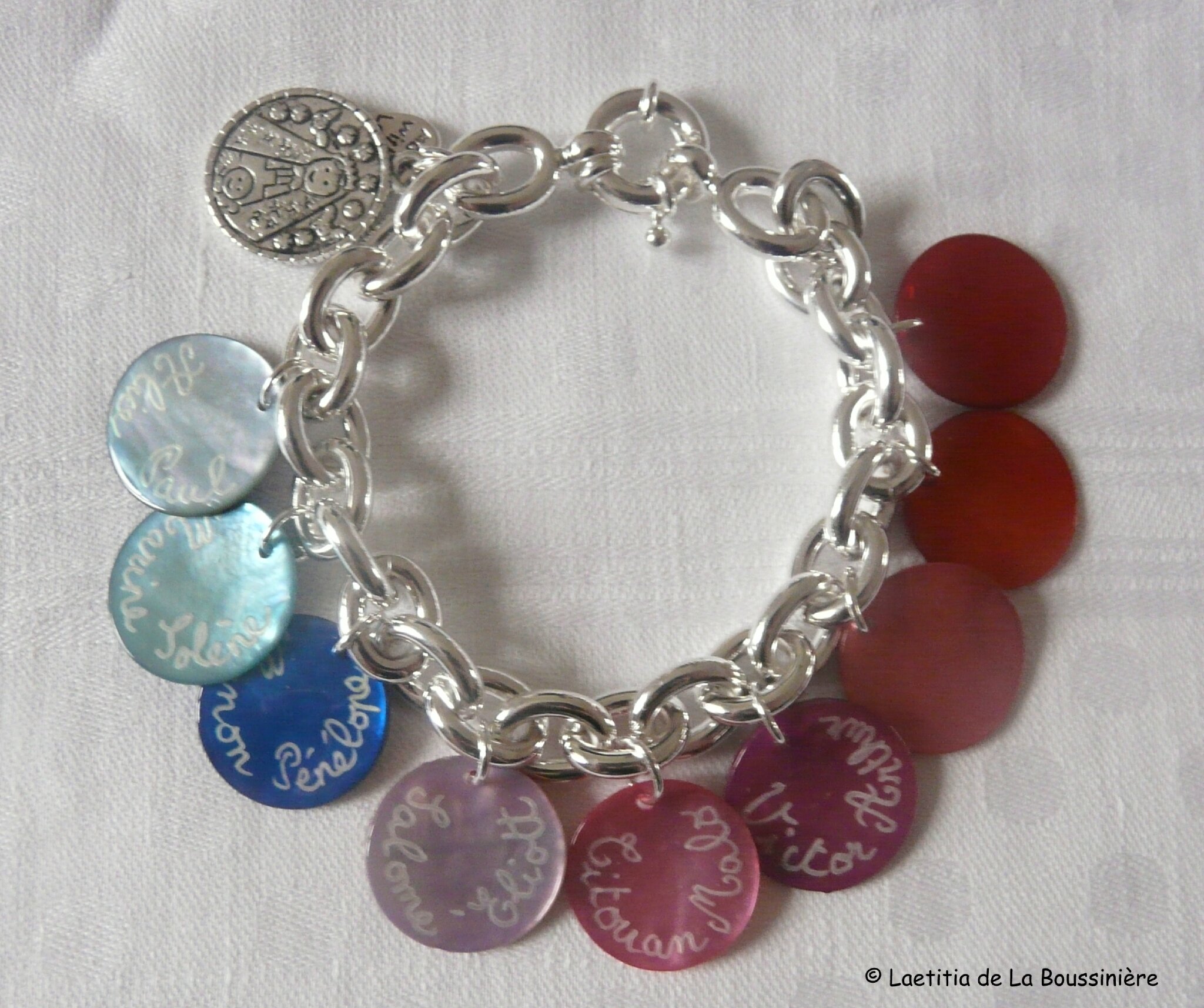 Bracelet personnalisé sur chaîne plaqué argent ovale