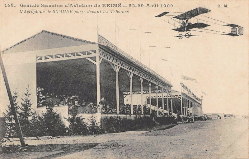 CPA Meeting de Reims Août 1909 Tribunes