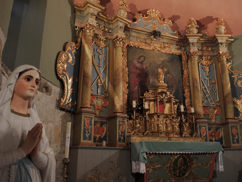 Viellenave-de-Navarrenx, église, retable et statue (64)