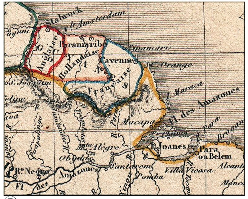 carte maroni environs de Cayenne