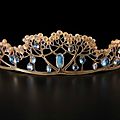 Tiara of horn and moonstone made by FJ Partridge for Liberty & Co, England, <b>c</b>.<b>1900</b>.