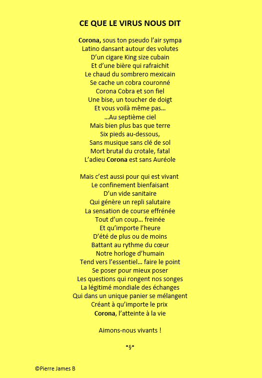 Le Covid 19 poème