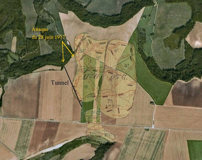 carte tunnel et attaque 28 juin