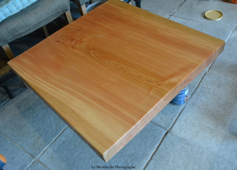 plateau table bois douglas vernis marin