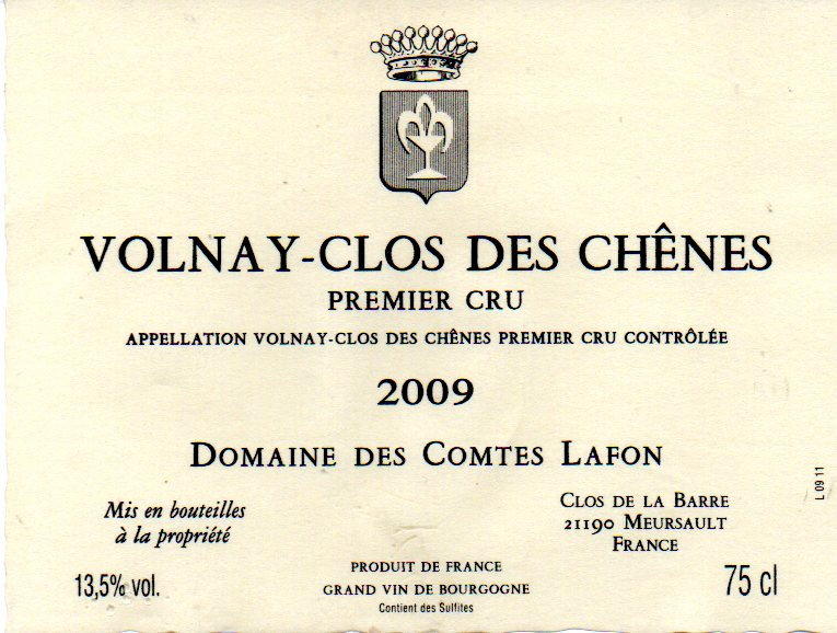 R3 Volnay-Clos des Chênes 1er Cru-Dom des Comtes Lafon_2009