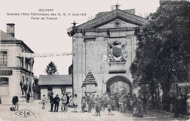 1919 CPA Belfort Gare & Porte de France reconstitué