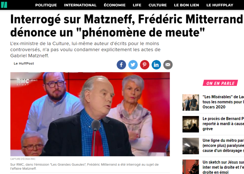 2020-01-13 19_45_33-Interrogé sur Matzneff, Frédéric Mitterrand dénonce un _phénomène de meute_ _ Le