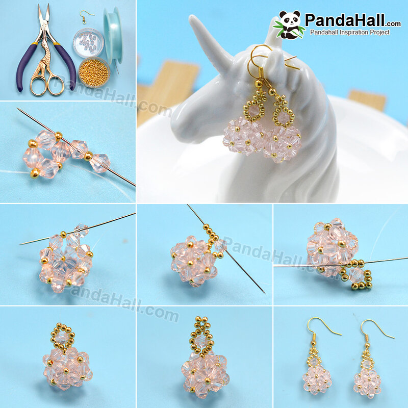 1080-PandaHall-Idea-on-Pink-Crystal-Beads-Stitch-Earrings