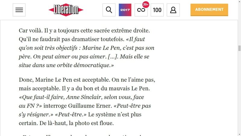 AnneSinclairDédiaboliseMarineLePen