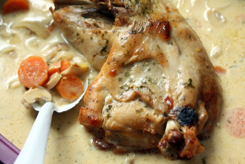cuisse de dinde champignons carottes et moutarde blog chez requia cuisine et confidences