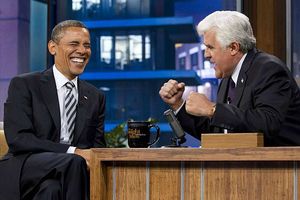 Obama laughing on Jay Leno