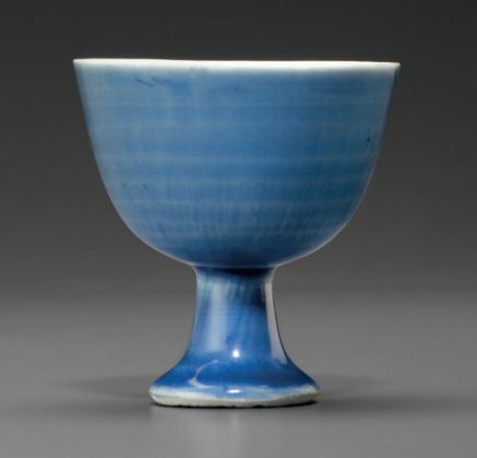 An underglaze-blue-ground wine cup, Chongzhen period, circa 1643