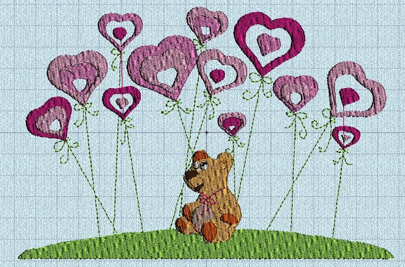 coeurs nounours machine