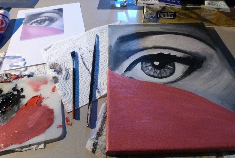 Peinture Oeil Fornasetti style Dresu (4)