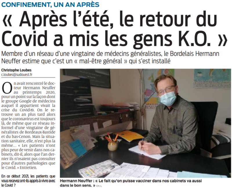 2021 03 30 SO Après l'été le retour du Covid a mis les gens K