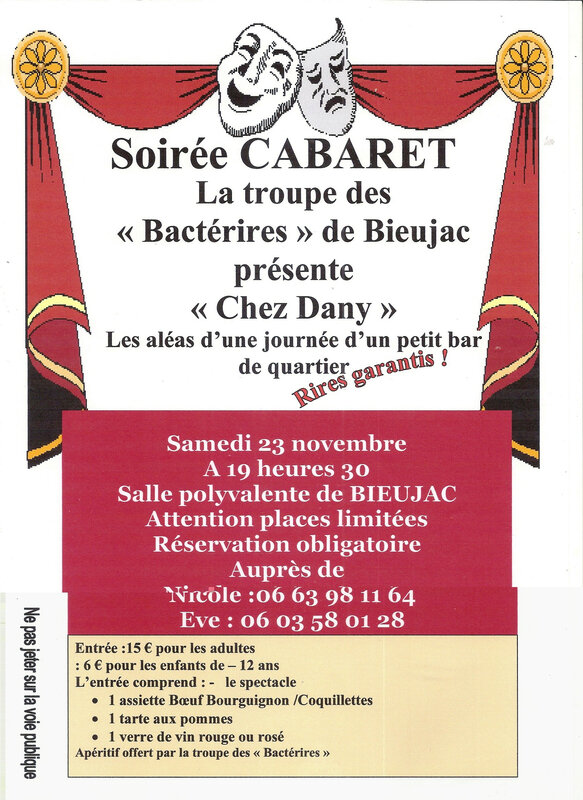 BIEUJAC Théâtre ''Chez Dany'' 23 novembre 2019
