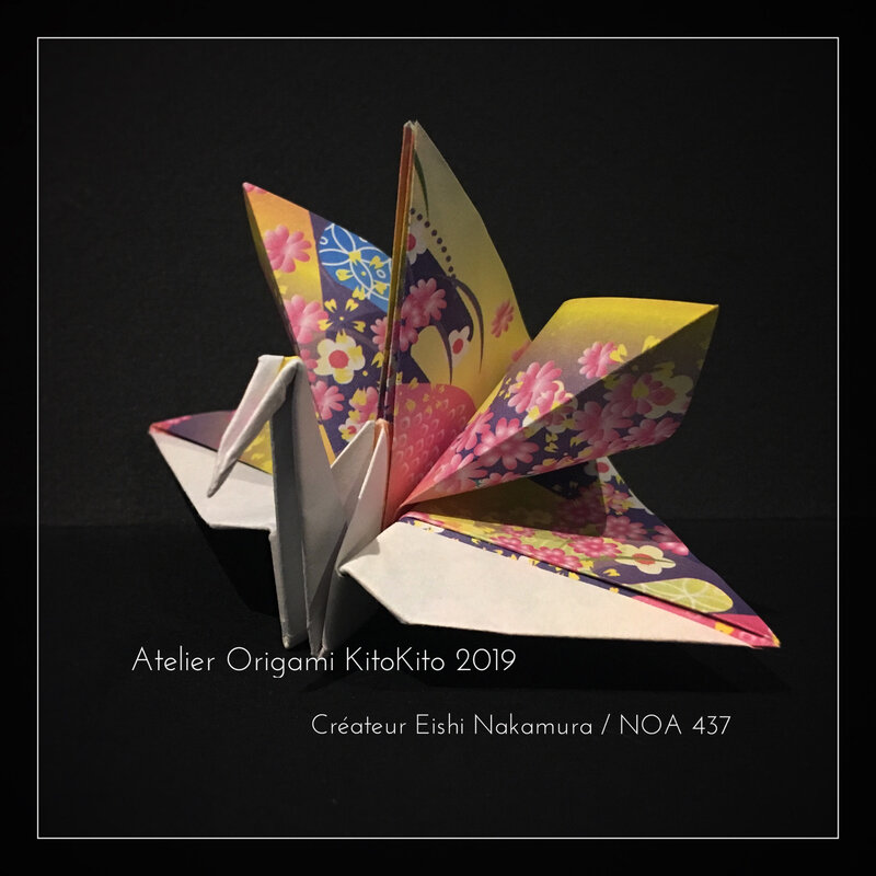 Atelier Origami KitoKito_Grue fleurie 1
