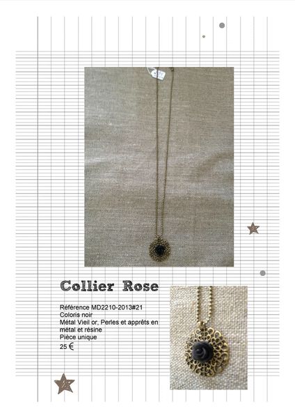 MD2210-2013#21 Collier Rose noire