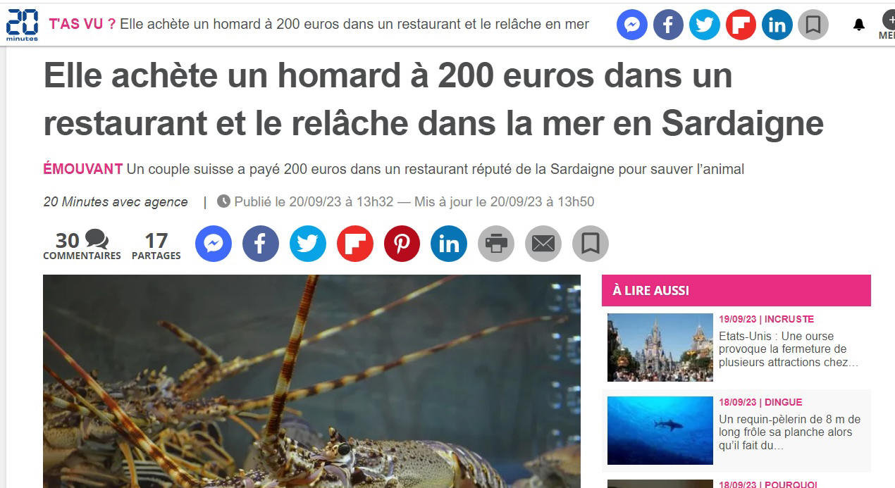 Homard m'a libérer
