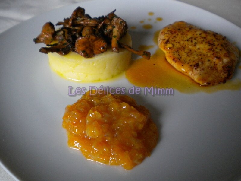 Filet de dinde aux clémentines et fricassée de champignons des bois 1