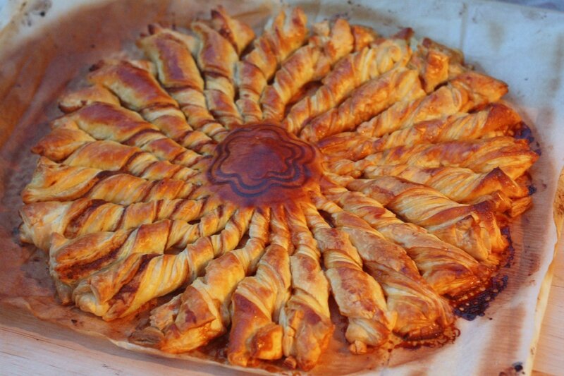 feuillete soleil caramel et chocolat