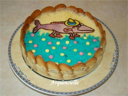 Bavarois poisson d'avril qui marche gâteau