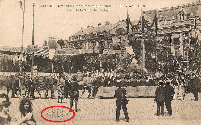 1919 08 15 Belfort CPA Fêtes patriotiques C Place Corbis Char Ville Belfort R