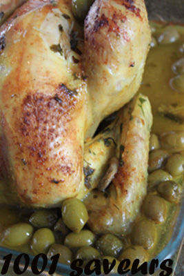 Poulet à la marocaine farçi aux vermicelles chinoises et champignons Poulet à la marocaine farçi aux vermicelles chinoises et champignons