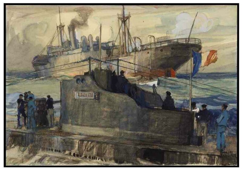 Fouqueray navires en rade 1915