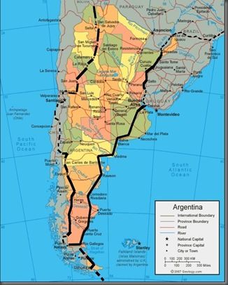 Argentine itinéraire au 23 mai 2011