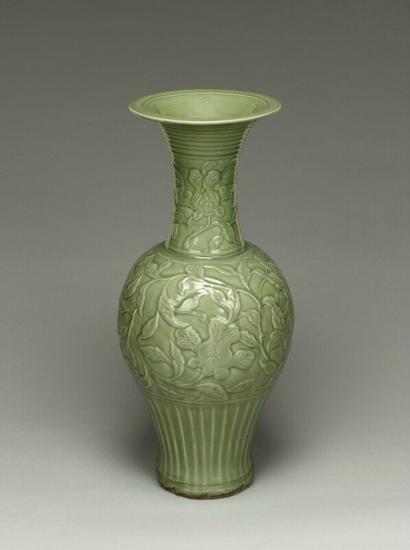 Large dated temple vase, Yuan dynasty, dated around AD1327, Longquan ware