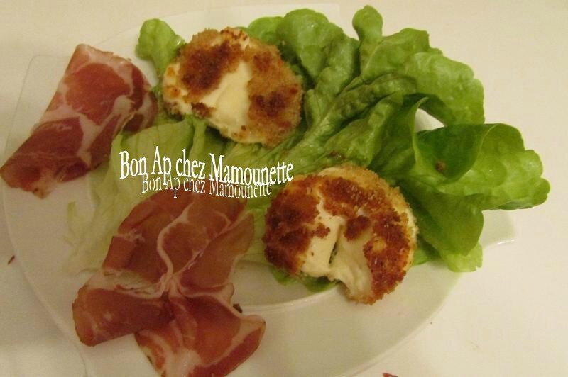 babybel frits sur nid de salade et sa coppa 009