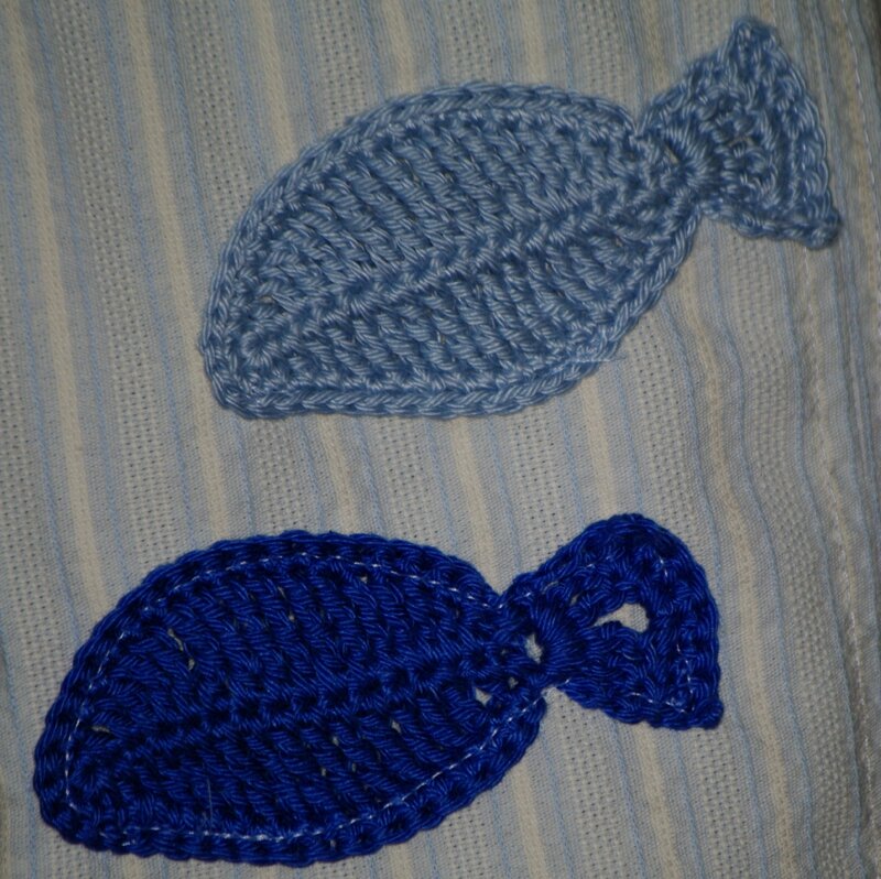 appliqué poisson au crochet