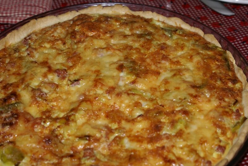 Tarte aux poireaux et lardons