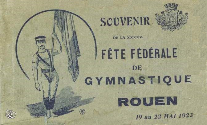 Carnet CPA Souvenir 45è Fête Fédérale Gymnastique Rouen 1923