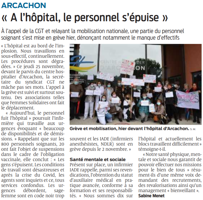2021 11 26 SO Arcachon A l'hôpital le personnel s'épuise