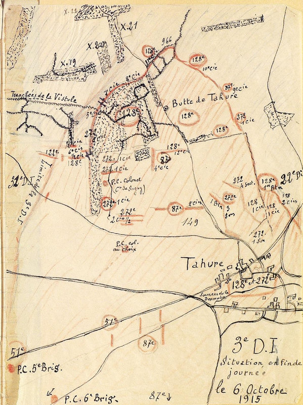 carte tahure 6 octobre 1915