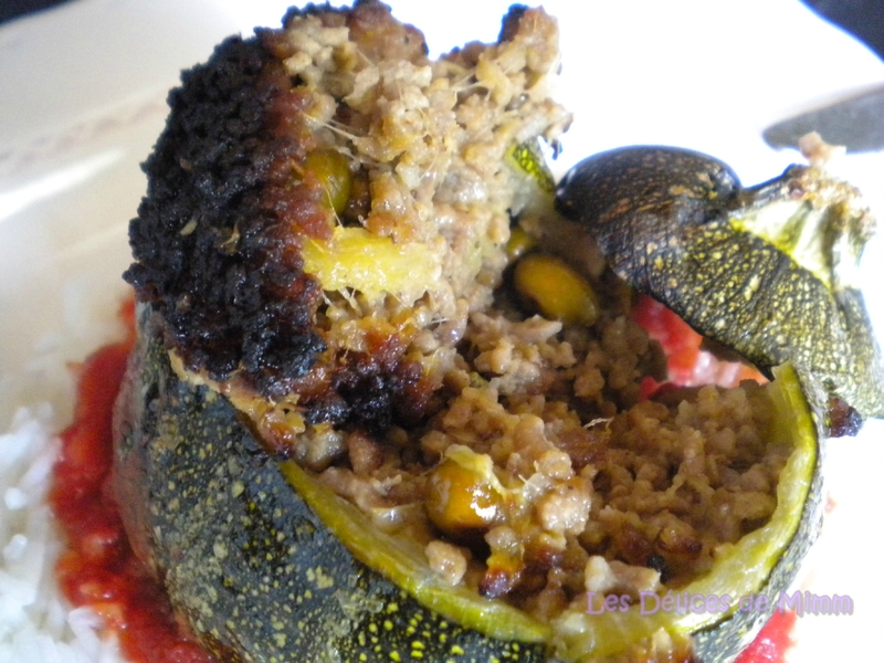 Courgettes rondes farcies à la viande, parmesan et pignons 5